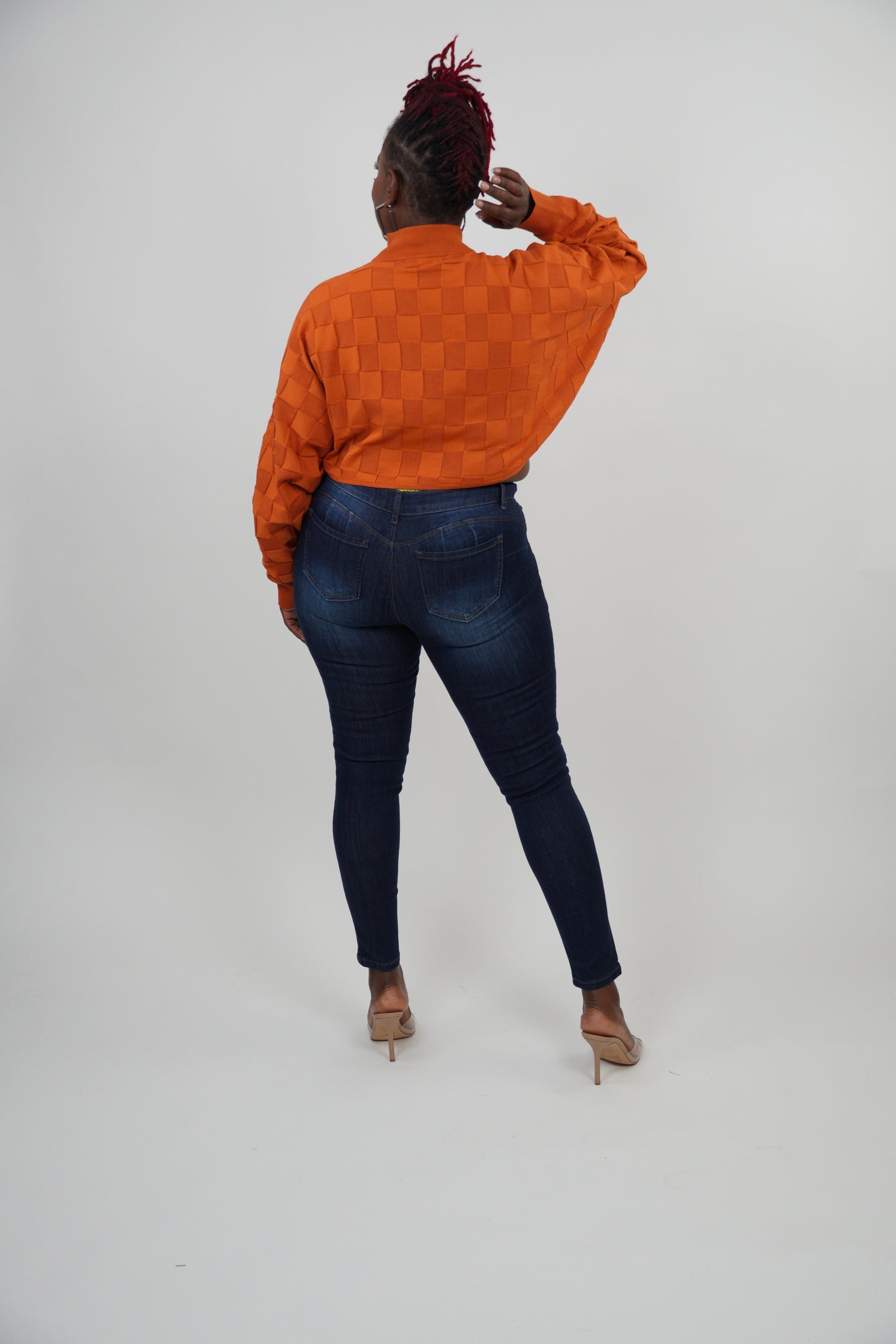 Mid-rise blue jeans