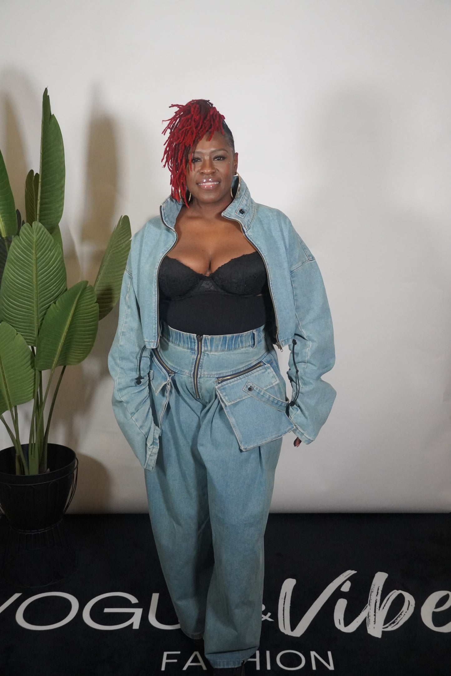 Two Piece Denim Wide Legged Set