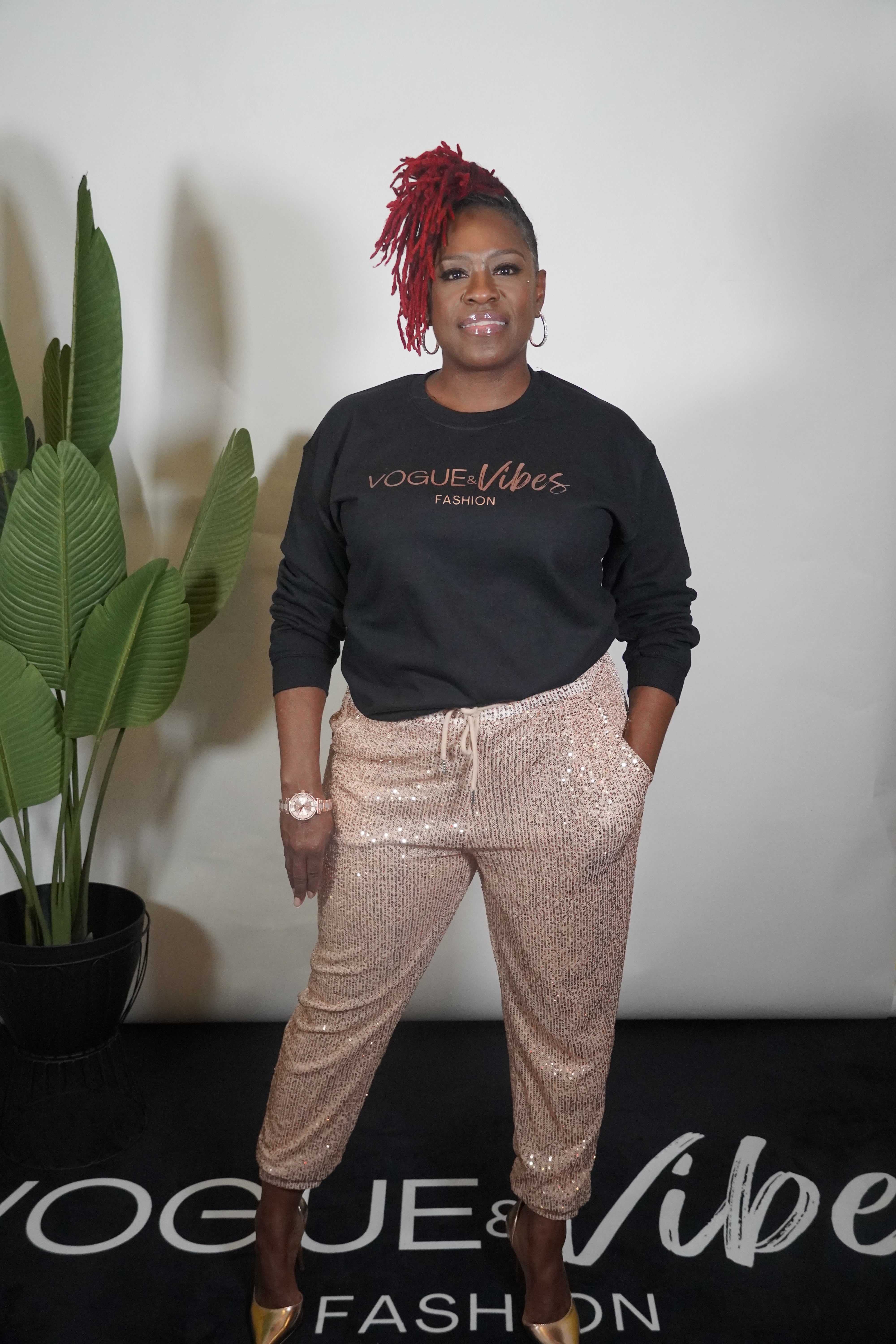 Rose Gold Sequin Joggers