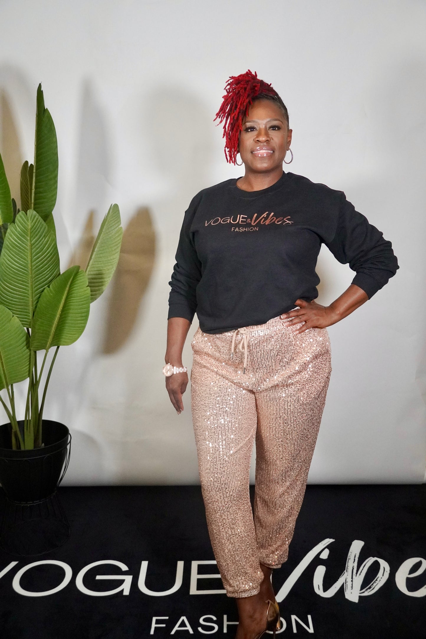 Black & Rose Gold Vogue & Vibes Sweatshirt