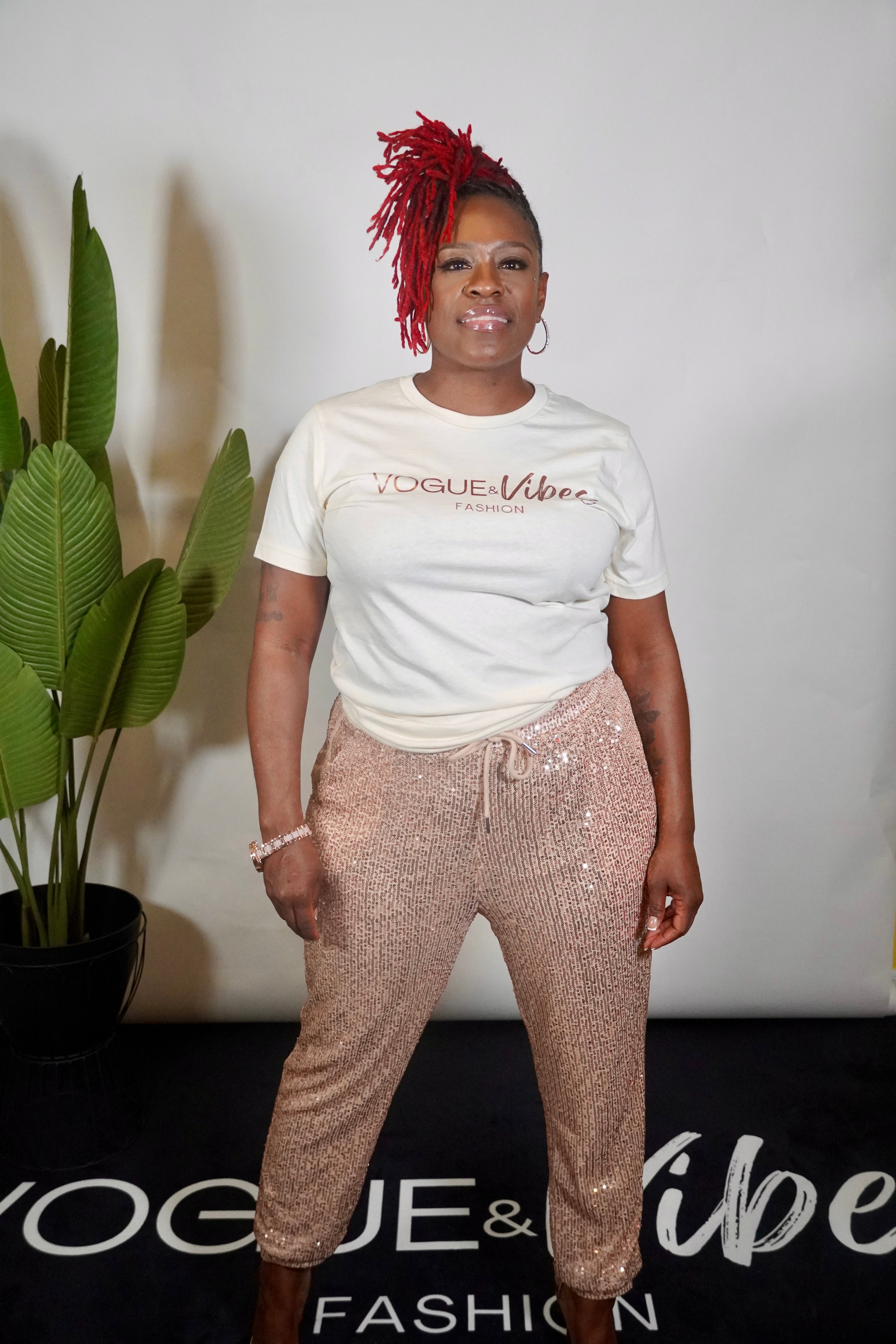 Rose Gold Sequin Joggers