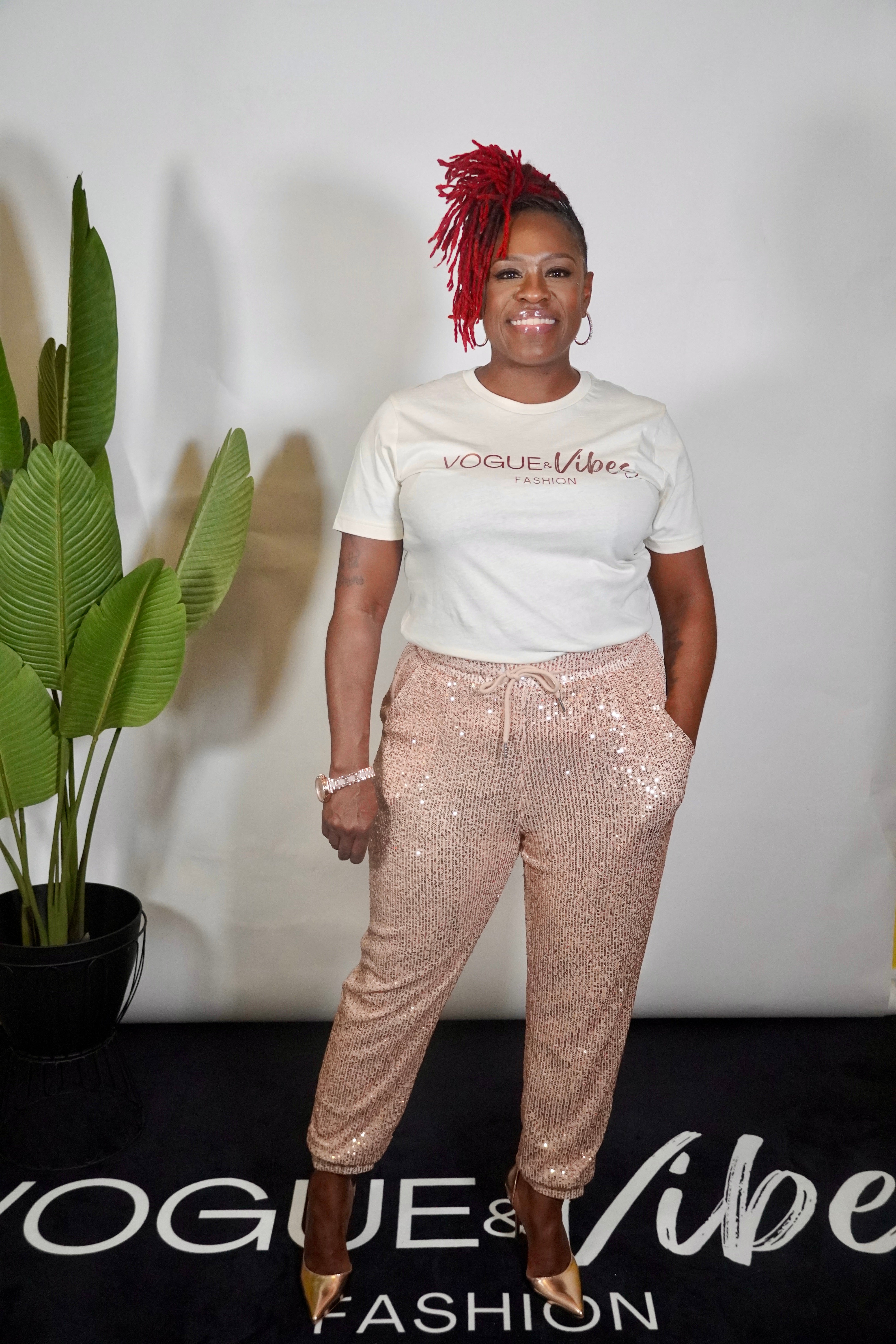 Rose Gold Sequin Joggers