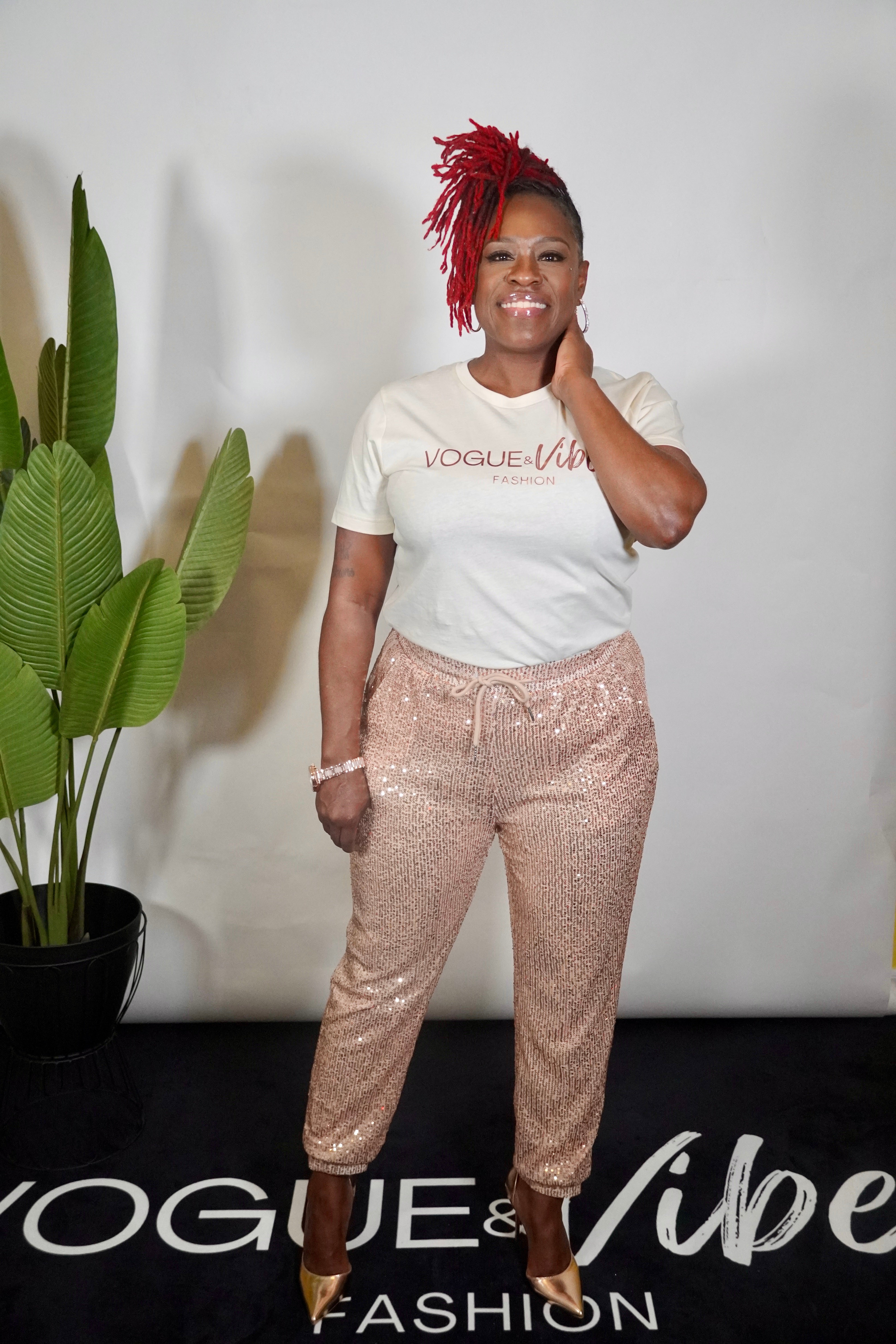 Rose Gold Sequin Joggers