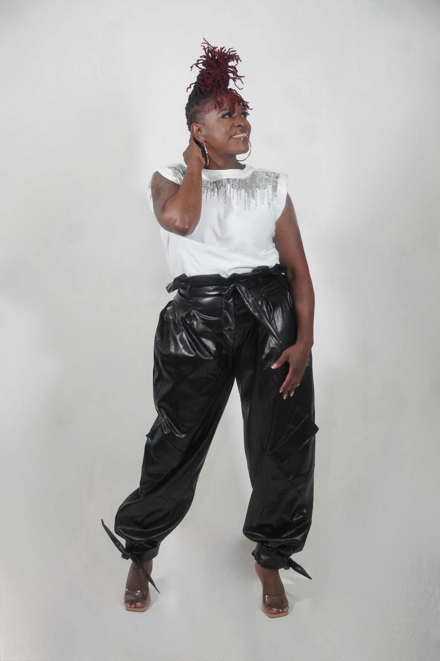Chic Black Faux Leather Pants