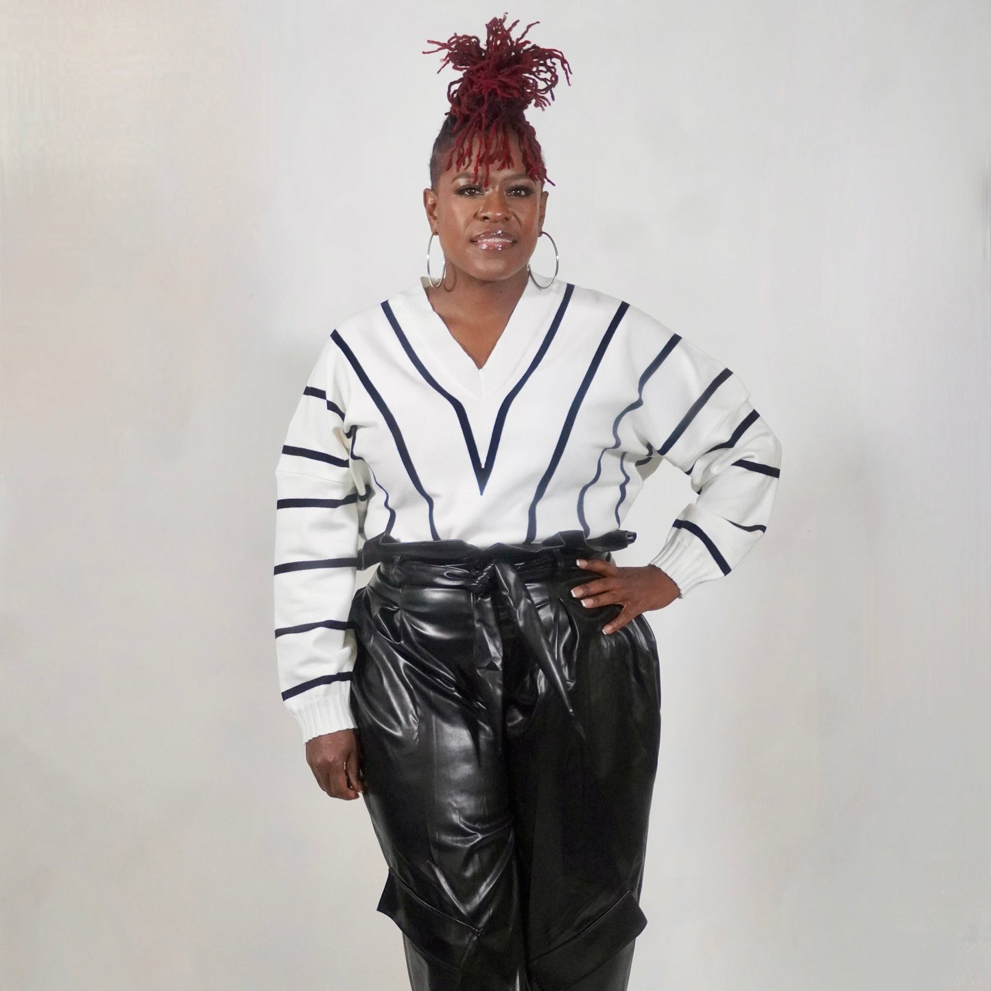 Chic Black Faux Leather Pants