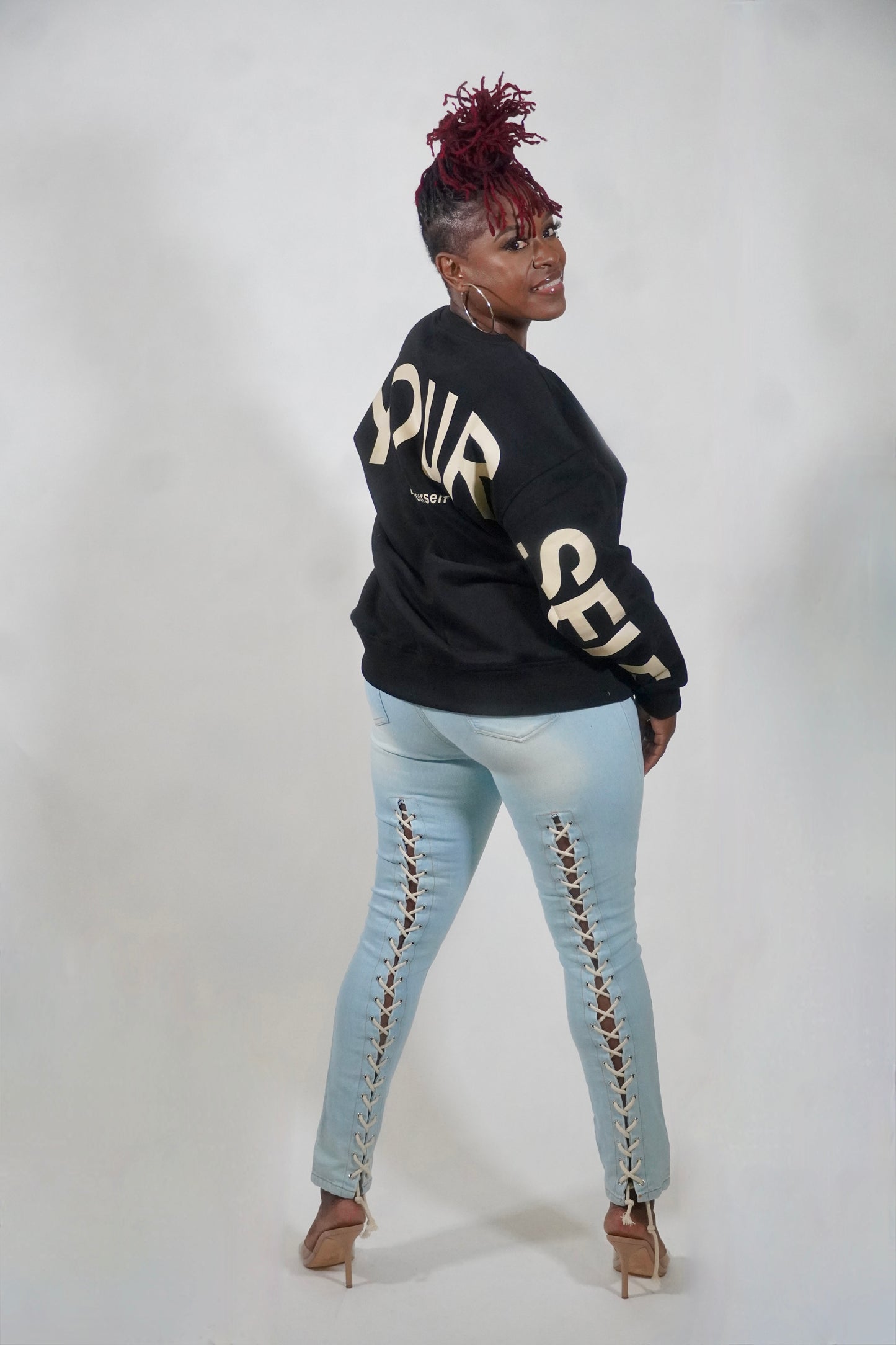 Black and Tan Love Your Self Sweat Shirt