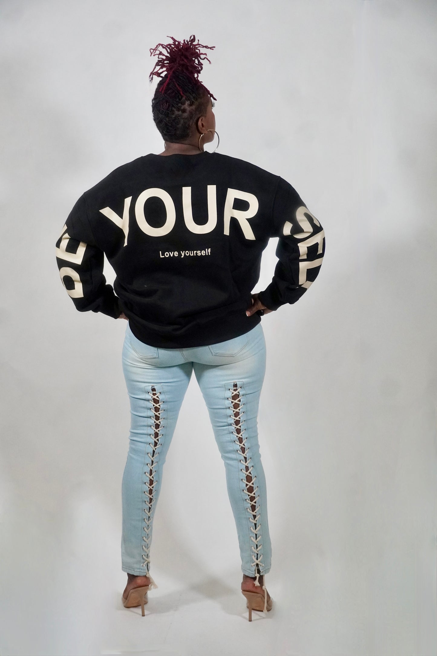 Black and Tan Love Your Self Sweat Shirt