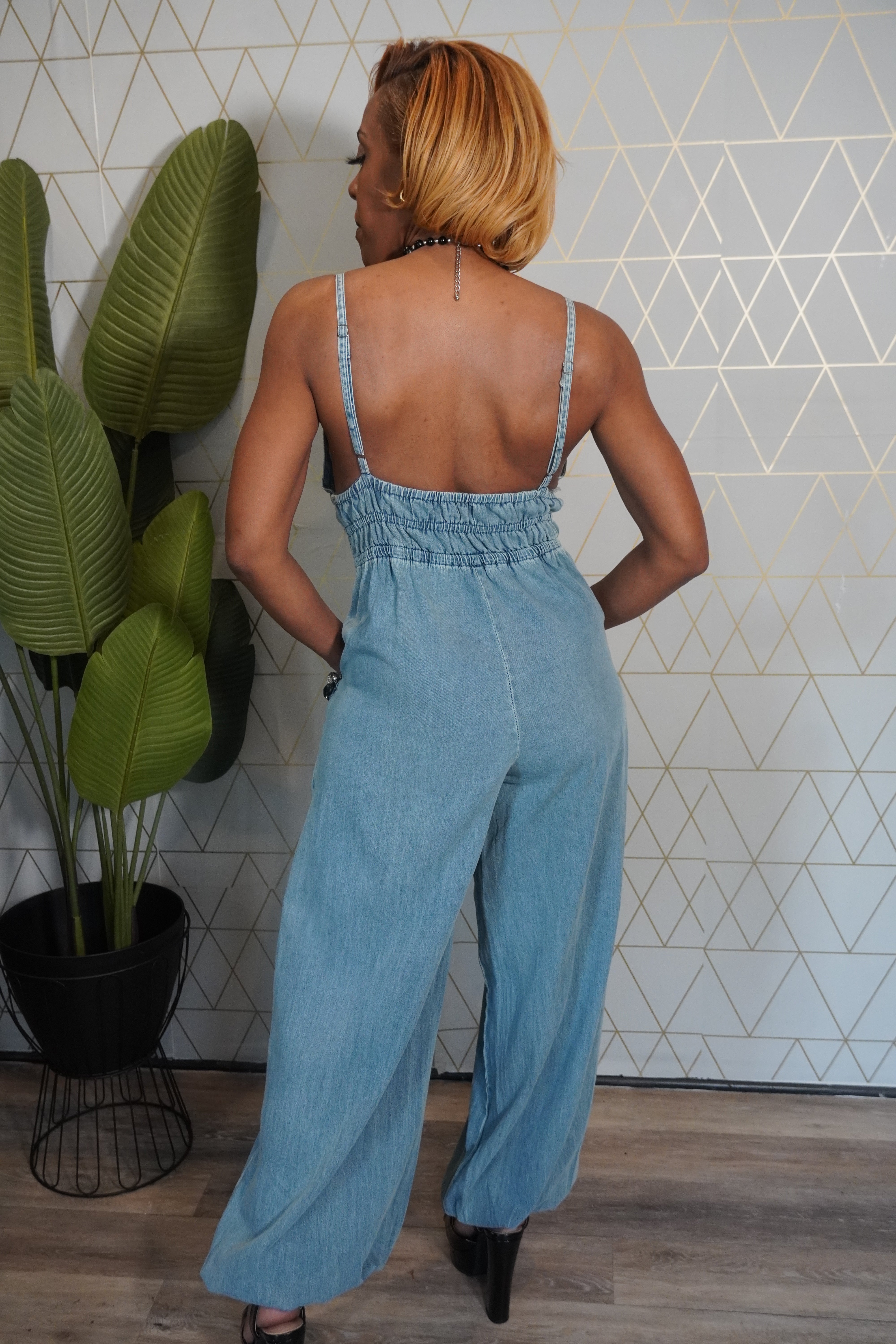 Balloon Denim Jumper