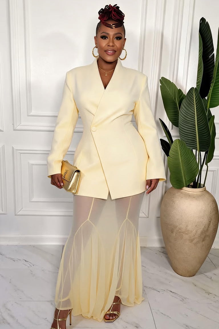 Whisper Yellow Set by Vogue & Vibes Fashion, view 2