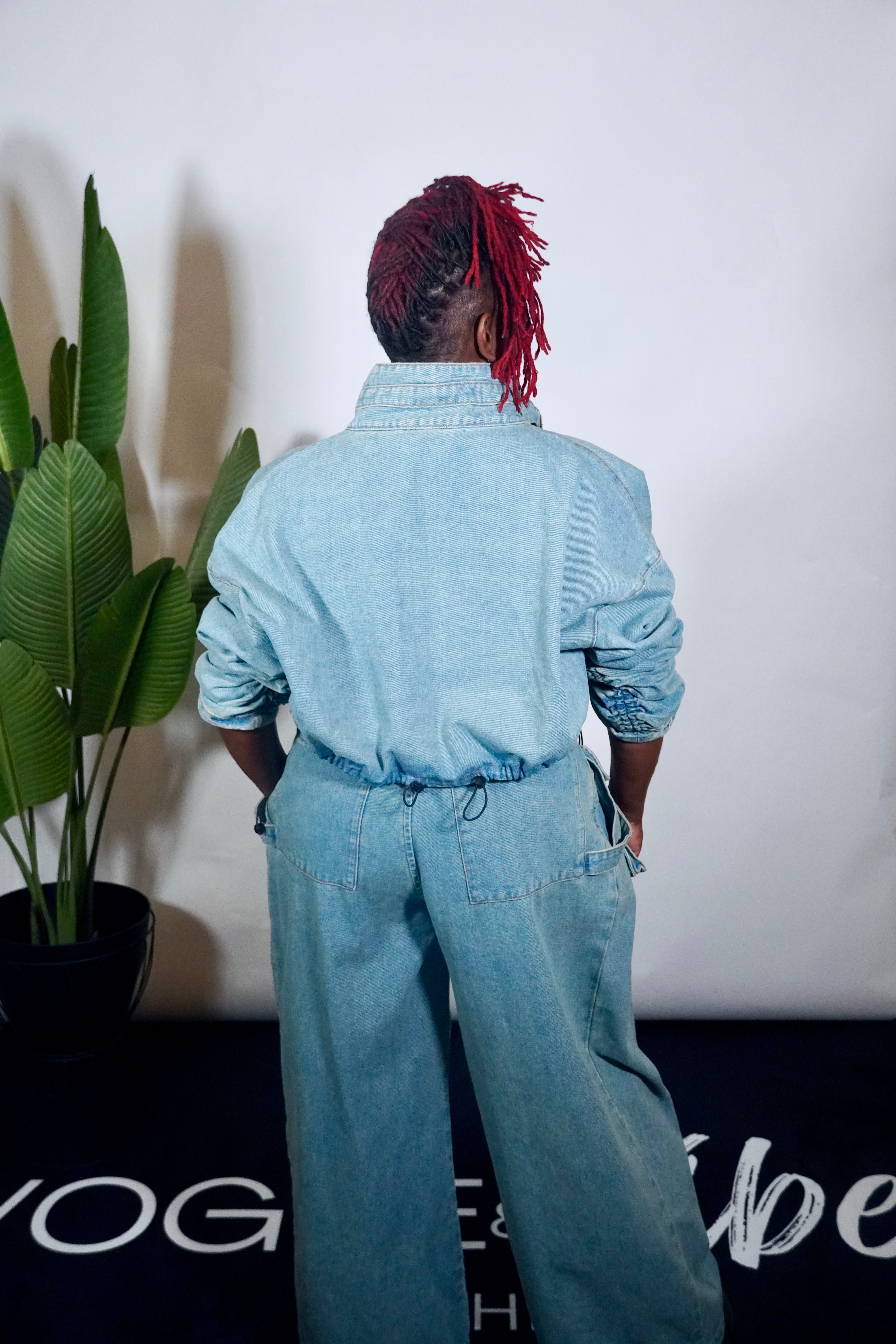 Two Piece Denim Wide Legged Set