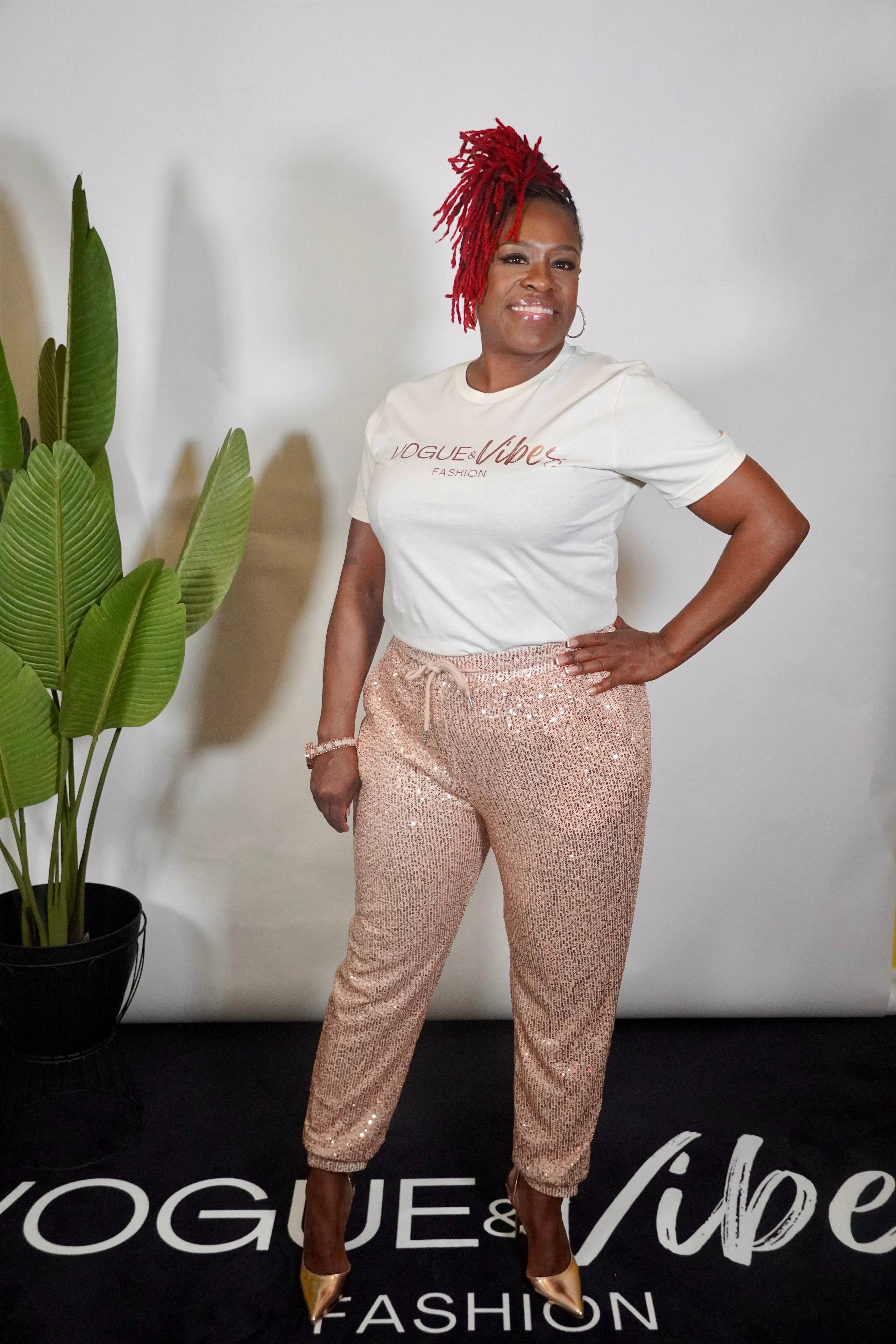 Rose Gold Sequin Joggers