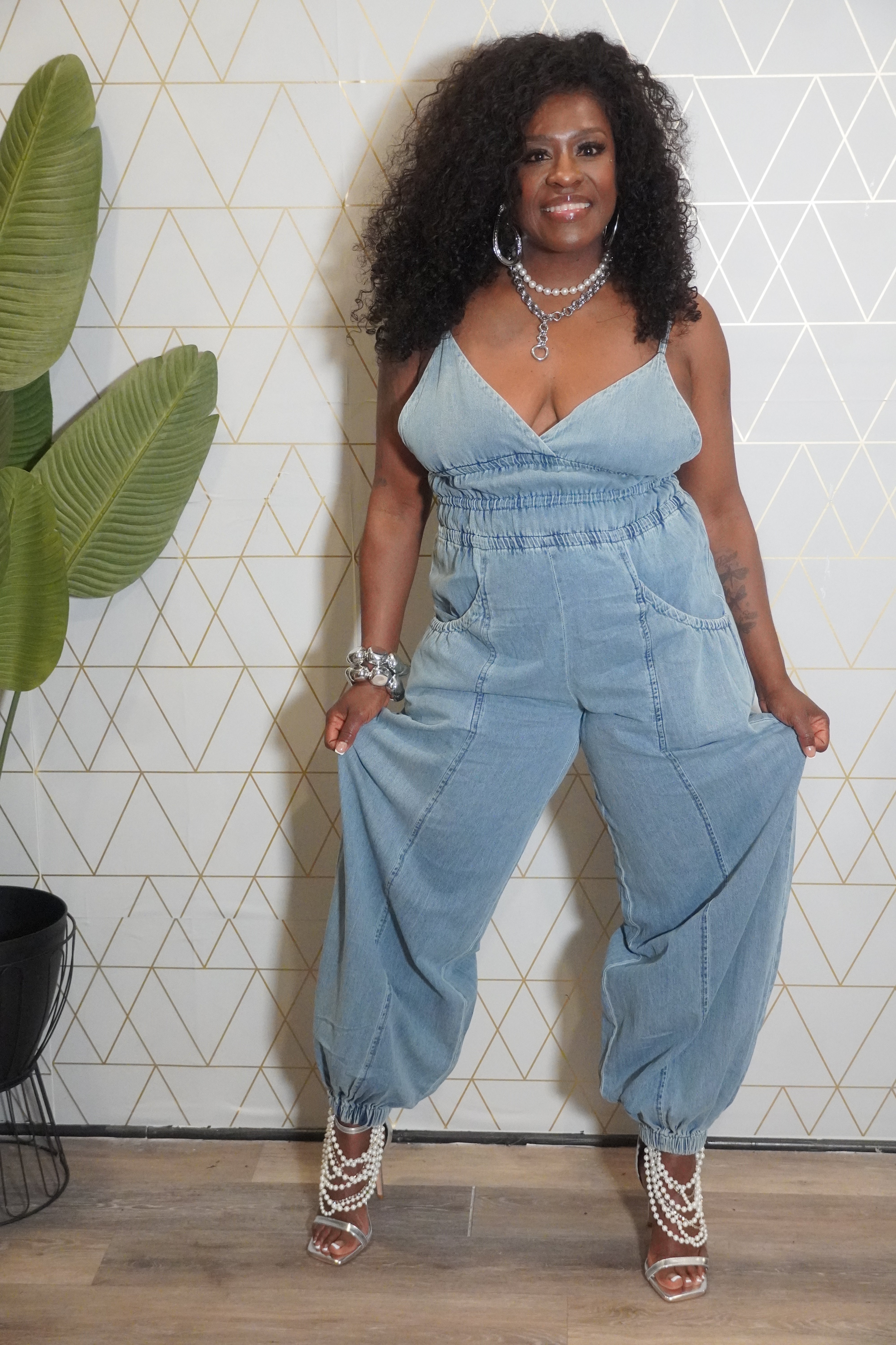 Balloon Denim Jumper