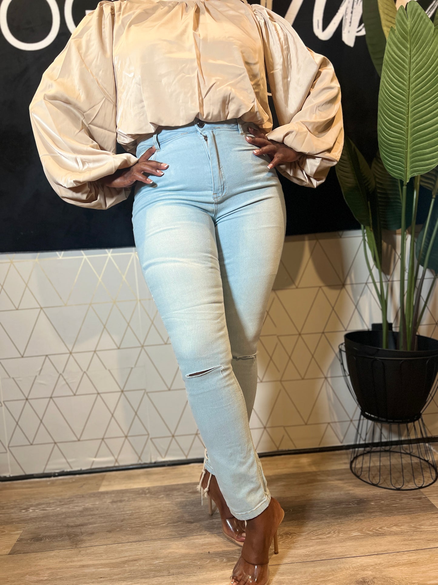 Lace Down Jeans