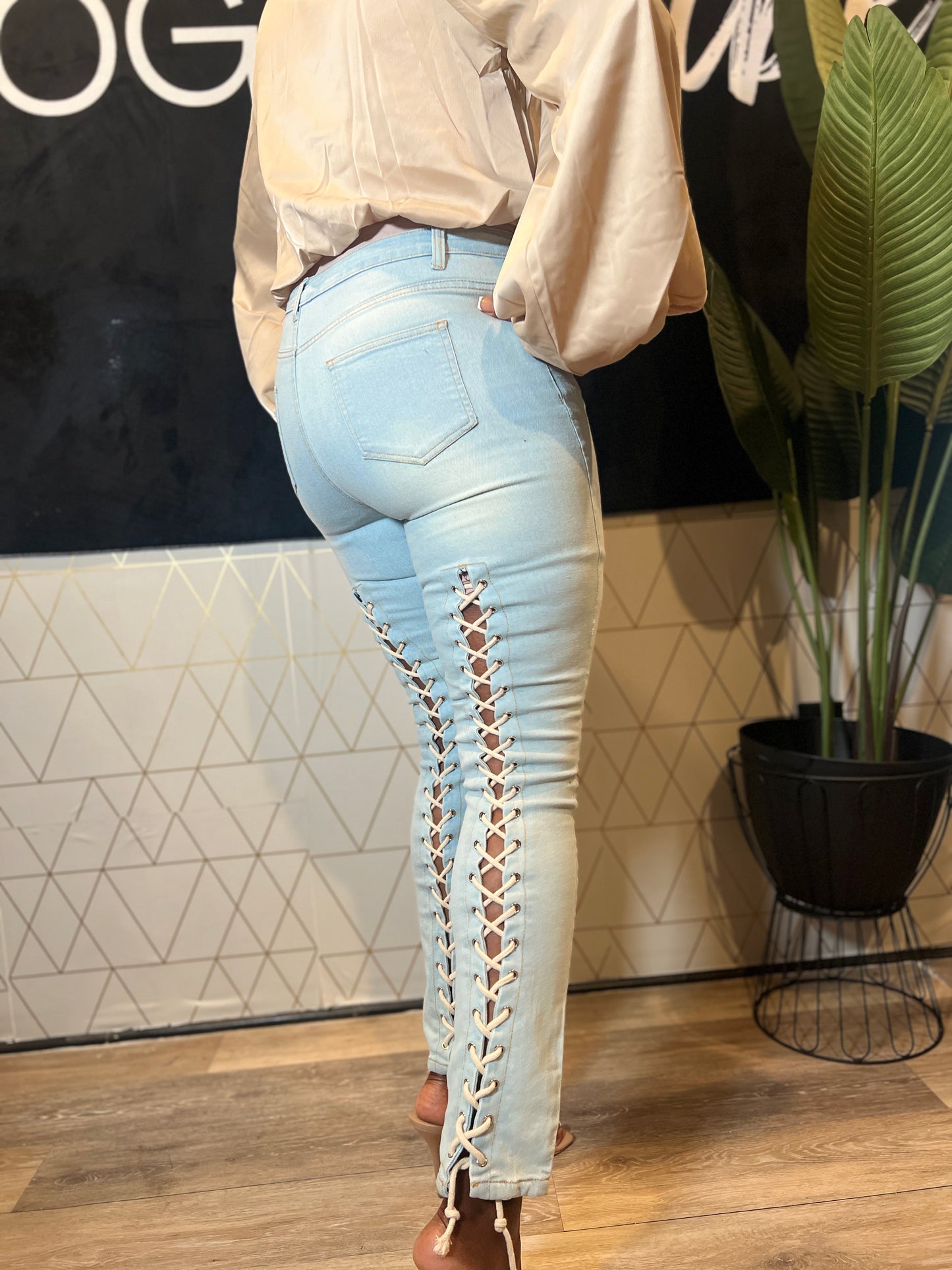 Lace Down Jeans