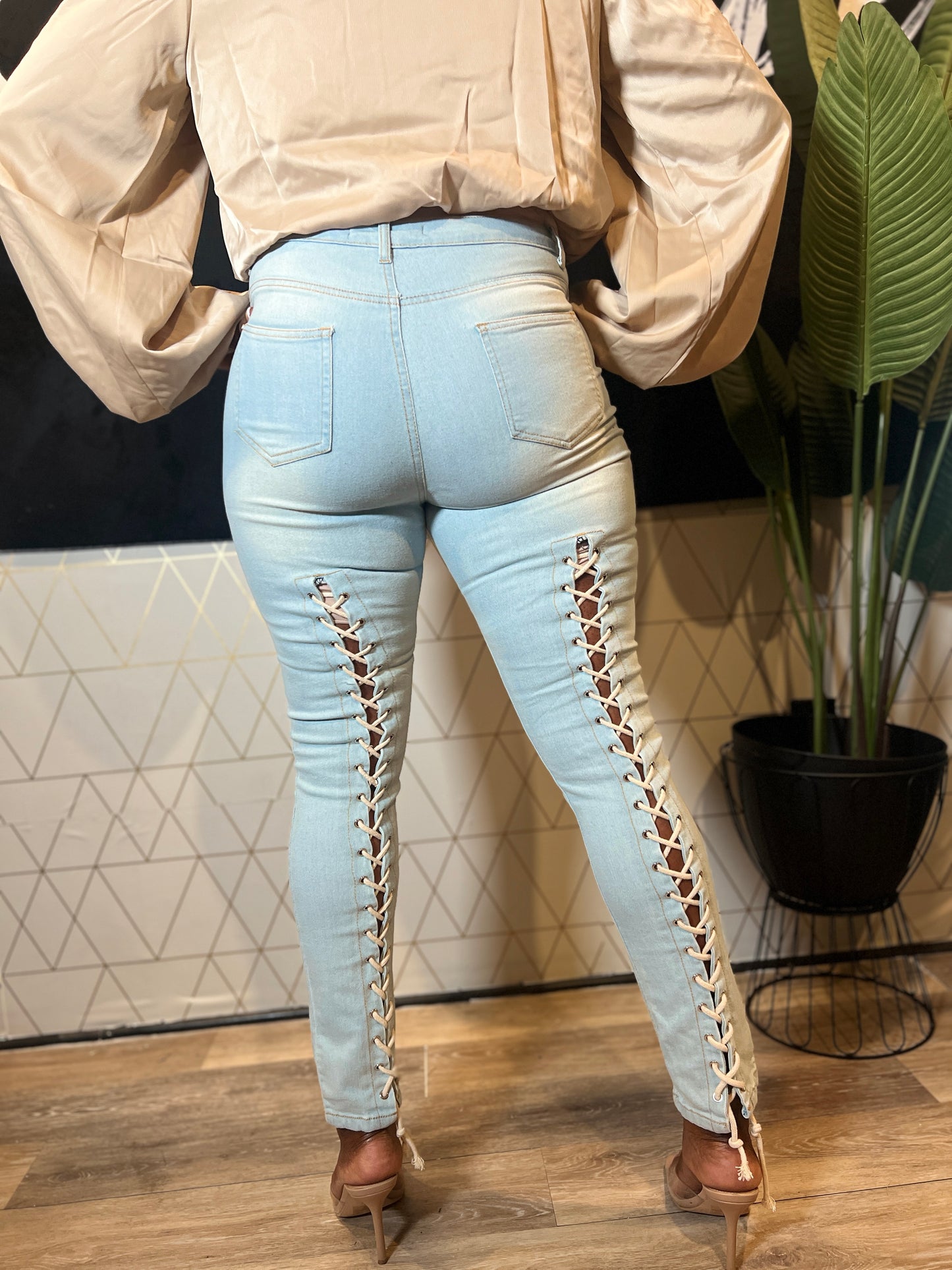 Lace Down Jeans