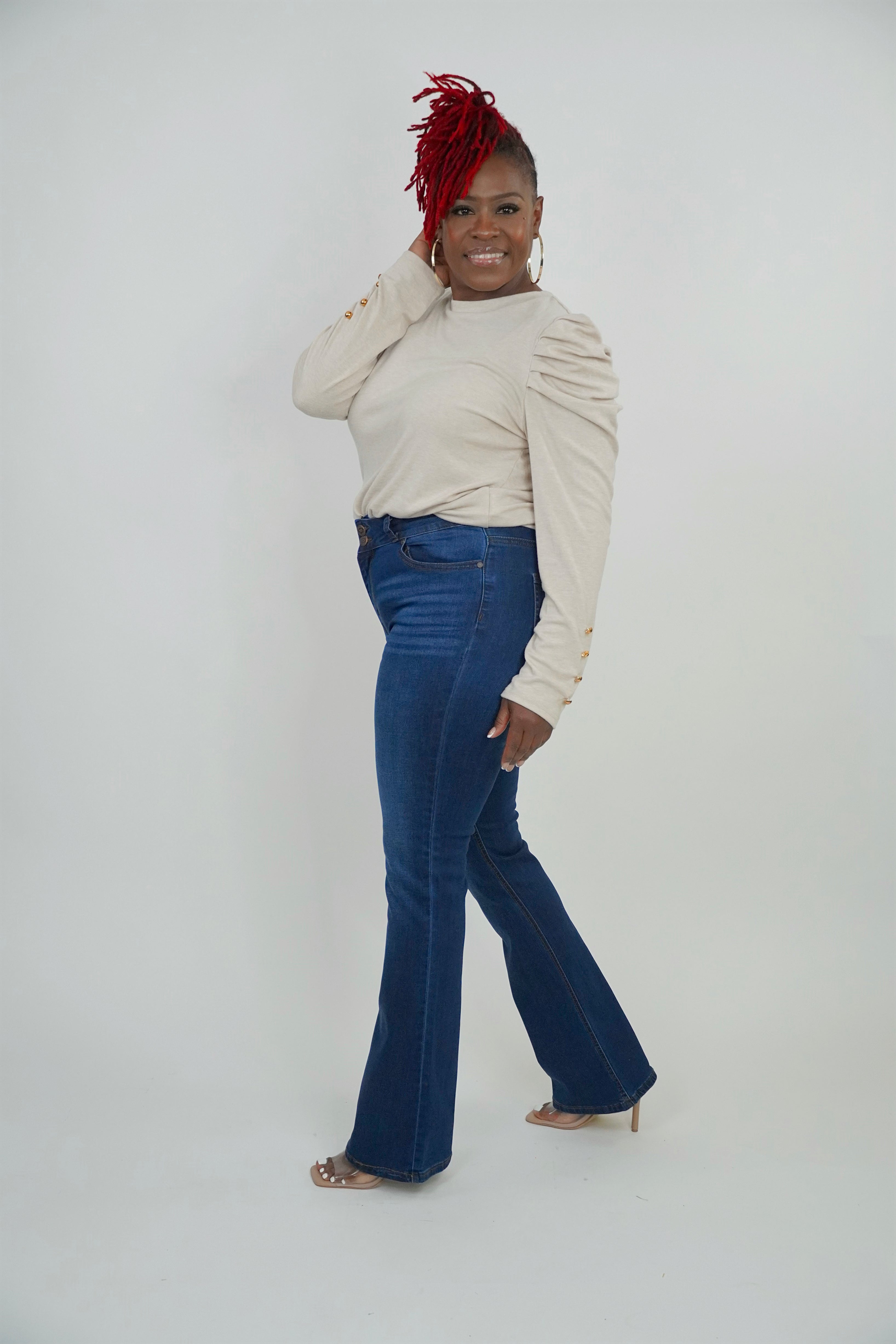 High-rise boot cut jeans